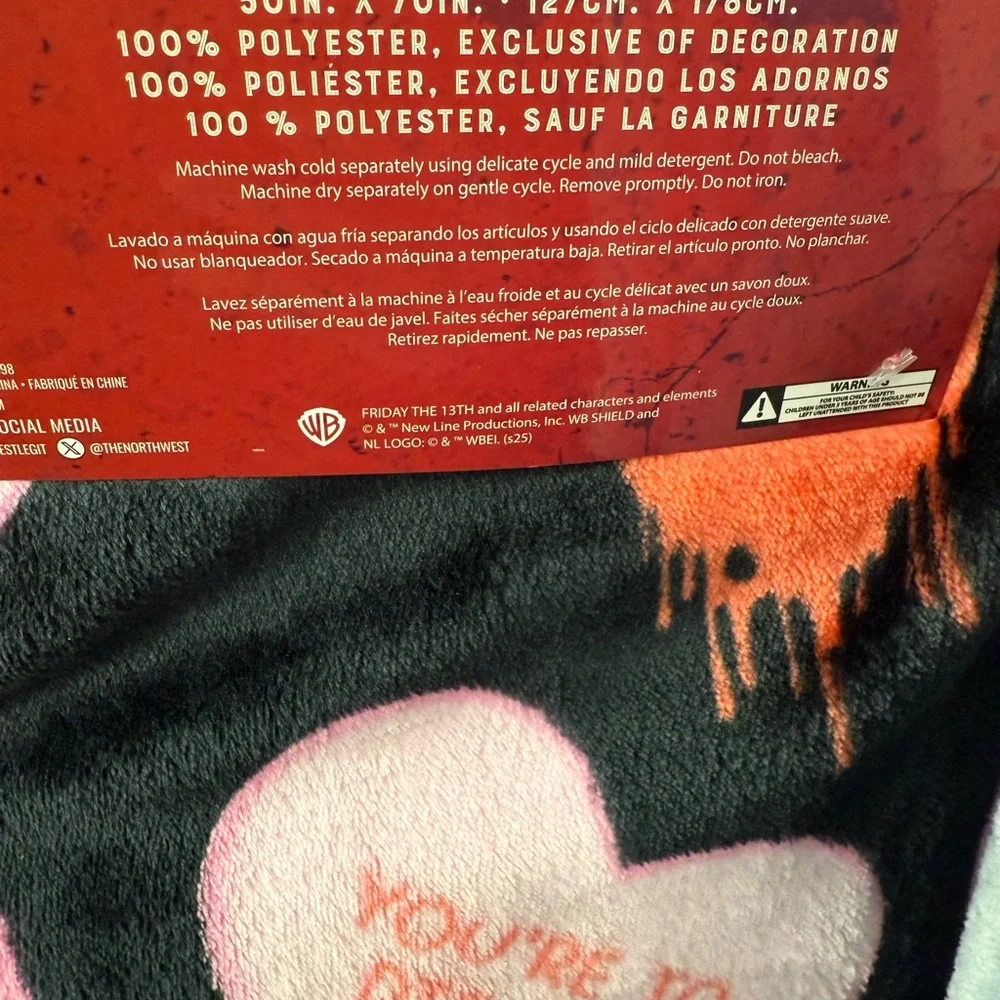 Friday The 13th Jason Anti-Valentines Horror-Themed Throw Blanket